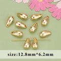 Polished 18k gold-plated smiley face teardrop beads for DIY jewelry, size 12.8x6.2mm - 12.8x6.2mm Teardrop / Gold
