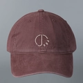Close-up of FBR letter embroidery on burgundy cotton washed baseball cap crown - M (56-58cm) / Dark Purple