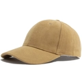 Gorra de béisbol de ante sintético color caqui con diseño de seis paneles y visera - Ajustable / Amarillo