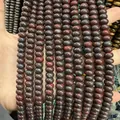 Deep red flower grass stone abacus beads for handmade jewelry making and DIY bracelets - Floral Red / 5*8mm (approx. 73 pcs/strand)