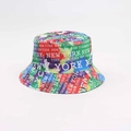 Reversible bucket hat with New York theme and colorful tie-dye patterns for women - Colorful New York