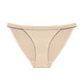 Culotte taille basse sans couture en soie glacée beige avec gousset en coton pur - M / Beige