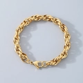 Auffälliges goldenes Edelstahl-Gliederkette-Armband für Herren mit Karabinerverschluss - 7mm / 19cm / Gold