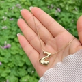Minimalist 18K gold plated necklace with a puffy 3D balloon letter Z initial pendant - Gold Z