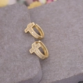 Elegant 18K gold-plated huggie hoop earrings with micro-pave cubic zirconia cross charms - Cross Style (1#)