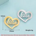 Herzanhänger mit Love-Prägung in Silber und Gold für Armbänder aus Edelstahl - Herz Love Hohlstil (KLJ2701-Z) / Gold