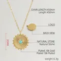 Détails du collier doré de 450mm avec pendentif turquoise de 20mm et spécifications - Or 18K / Doré