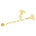 Gold five-petal flower connector with white zircon, lobster clasp and heart extension chain - VK248 3-Row Lobster Clasp / Gold