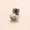 Clou d'oreille en acier inoxydable argenté avec design de griffe et pierre zircon - Forme de Main Patte (6#) / Argenté