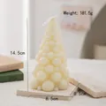 Creamy white bubble Christmas tree scented candle with minimalist Nordic design - Christmas Tree Bubble Shape(49) / Cream White