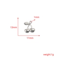 Detailed dimension guide for silver cherry pendant showing size 13mm by 11mm and 1g weight - Bright Silver Cherry Style (5#)