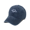 Washed dark blue cotton baseball cap featuring an embroidered heart planet logo - 58cm / Navy Blue