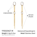 Waterproof stainless steel tassel chain earrings in two-tone silver and gold finish - Mixed Gold & Silver Style (YYE025427-M)