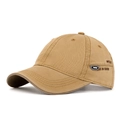 Khaki cotton baseball cap with WTLER side embroidery and a modern design rubber patch - Adjustable / Camel