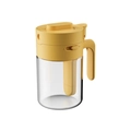 Two-in-one glass seasoning jar with yellow handle and lid on a white background - Seasoning Jar / Yellow