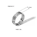 Silberner Edelstahlring mit griechischem Schlüsselmuster und Aussparungen, 5,5mm breit - US 6 / Breiter Silberstil (YYR023130-1-P)