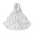 Detail of white mercerized cotton hijab featuring soft jersey texture and neat edge stitching - White (#40)