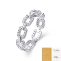 S925 sterling zilveren kettingring met moissanite stenen en GRA-certificaat - US Maat 9 / Zilver (Moissanite 1.0mm met GRA-certificaat)