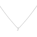 Minimalist silver-tone letter J capital initial pendant necklace on cable chain - Steel J