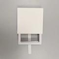 White square PE film jewelry display box with white ribbon pull and drawer design - Floating Box + Plastic Drawer Box / 70*70*20mm / White