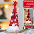 Roter gestrickter Weihnachtszwerg mit LED-Beleuchtung und Holzsockel, 20x8x7 cm - Klein Leuchtend Stil A / Rot