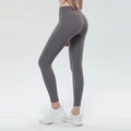 Mallas de yoga de talle alto en gris oscuro con control de abdomen y realce de glúteos - S / Gris