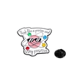 Atomic model enamel pin with 'Think like a proton' quote on a white background - Think like a proton (CZ0706-4)