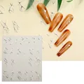 Close-up of 3D metallic silver wavy flame adhesive nail stickers in TH-1108 style - TH-1108 (Silver Flame/Streamline)