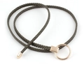Fine ceinture tressée gris-vert foncé avec boucle dorée ronde pour les robes - Vert Militaire