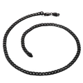 Minimalist black stainless steel curb chain necklace for men on a white background - Black (6mm/54cm)