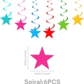 Set of 6 colorful star spiral hanging decorations for balloon theme party supplies - Hanging Swirl Decorations