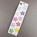 Pack de 10 horquillas metálicas con forma de estrella en colores pastel y vivos - 3.2cm Color caramelo esmaltado (10 uds./tarjeta)