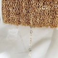 Golden heart-shaped copper chain roll for DIY jewelry making with high color retention - 1m/pack / KC Gold