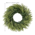 Green artificial Norfolk pine wreath 12 inch 30cm soft PE material for holiday decor - 30cm Wreath