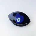 Black eye-shaped hair claw with blue heart-shaped Nazar evil eye charm design - 6# Heart Eye