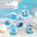 Acrylic fluid drifting bag ornament with dolphin miniature and coral seascape - Lucky Bag Shape Dolphin Style (SY122)