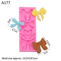 Pink silicone bow mold for fondant with various sized bow shapes for cake decorating - 3# / Pink
