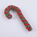 Jouet pour chien en corde de coton en forme de canne à sucre, couleurs de Noël rouge et vert - Rouge+Vert