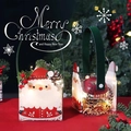 Christmas gift box with green leather handle, LED lights, and Santa Claus decoration - Santa Handheld Folding Box 2pcs