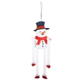 Décoration de bonhomme de neige en papier avec corps alvéolé blanc et écharpe rouge de Noël - Ornement Bonhomme de Neige à Longues Jambes