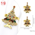 Christmas tree napkin ring with colorful rhinestones showing dimensions 4cm by 5.6cm - Christmas Tree (19)