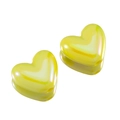Lustrous yellow heart-shaped acrylic beads with pearlescent finish for DIY jewelry - 10Pcs/Pack / Lemon Yellow