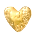 Detailed macro shot of the hammered gold heart ring showing refined metal texture - Heart Style (N-737) / Gold