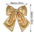 Approx. 25x30cm large golden sequined bow for Christmas holiday decoration and gift wrapping - 25*30cm / Gold