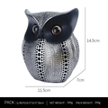 Silver owl resin statue with hollow dots and size dimensions 14.5x11.5x7cm - Black Silver with Black Frame