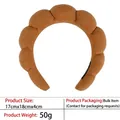 Detailed macro view of the caramel knitted headband with unique scalloped wave edges - 21-dark Brown Towel Headband