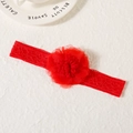 Elastic red baby headband featuring large layered lace flower and cutout patterns - Lace Flower Red