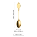 Golden stainless steel condiment spoon with vintage handle, 13cm length, 16g weight - Gold Spoon