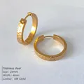Orecchini a cerchio in acciaio inossidabile placcato oro 18K martellato 24mm - 24mm / Oro