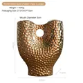 Jarrón grande de cerámica martillada dorada con acabado metálico y hueco circular - Cerámica / Dorado Galvanizado Martillado - Grande